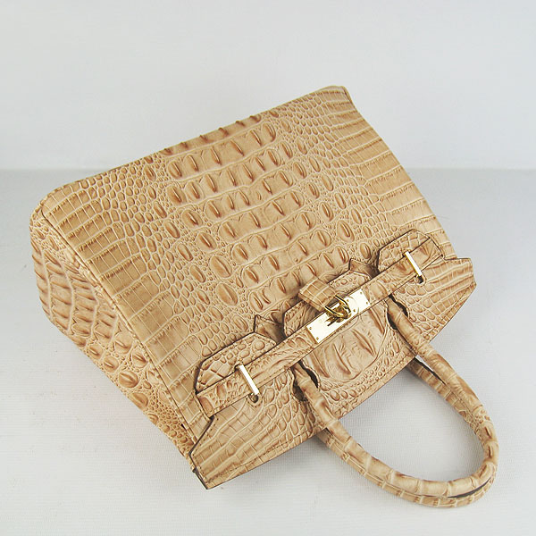 Replica Hermes Birkin 30CM Crocodile Head Veins Bag Earth Yellow 6088 On Sale - Click Image to Close